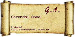 Gerendai Anna névjegykártya